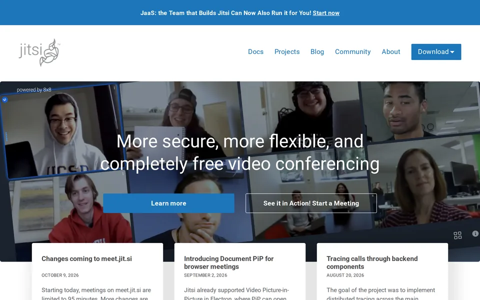 Screenshot of the Jitsi Meet website